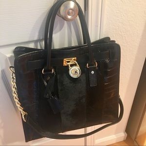 Michael Kors Hamilton Large Leather Tote black